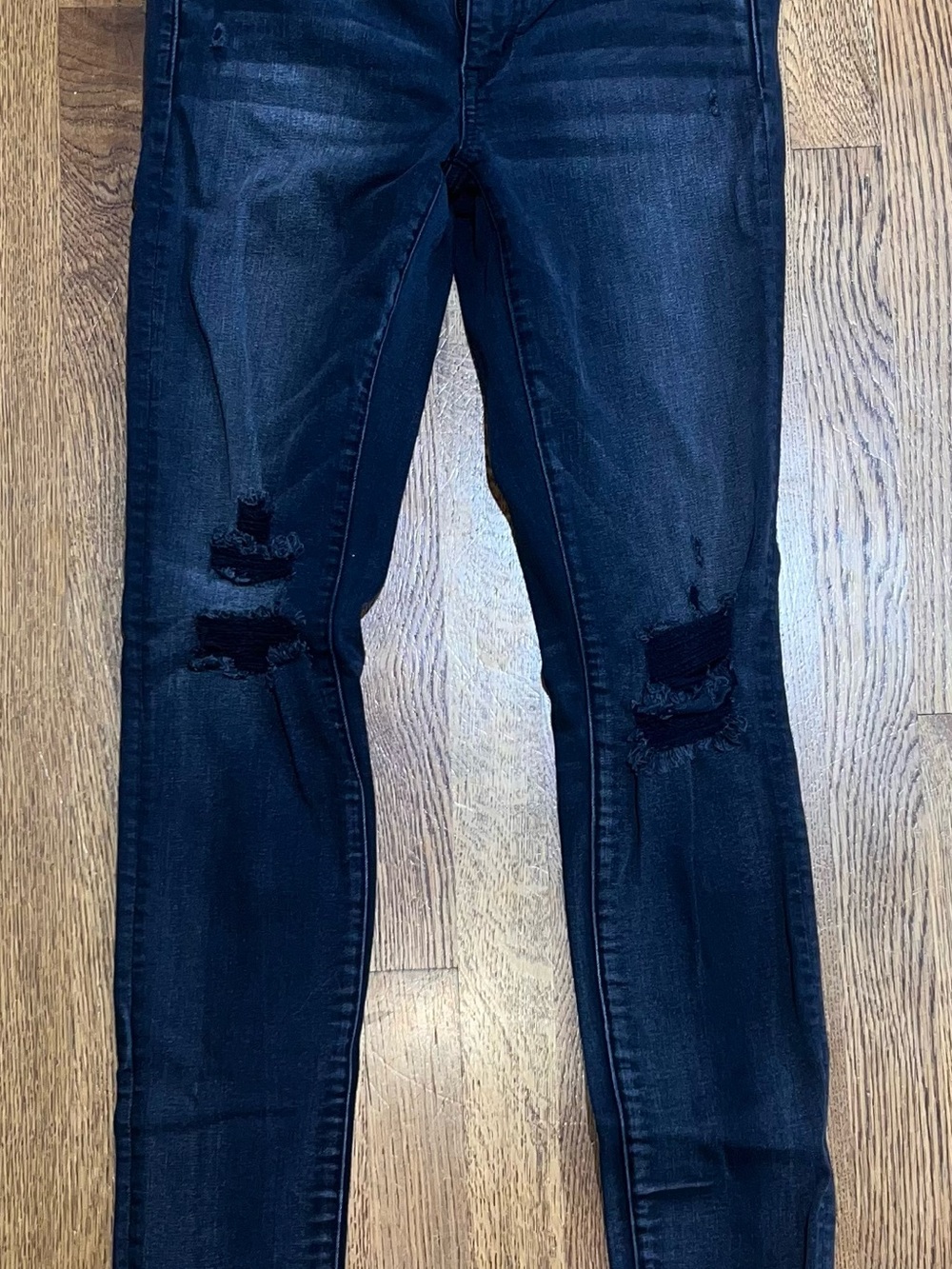 Women's American Eagle Super Stretch Jeggings - Distressed Black